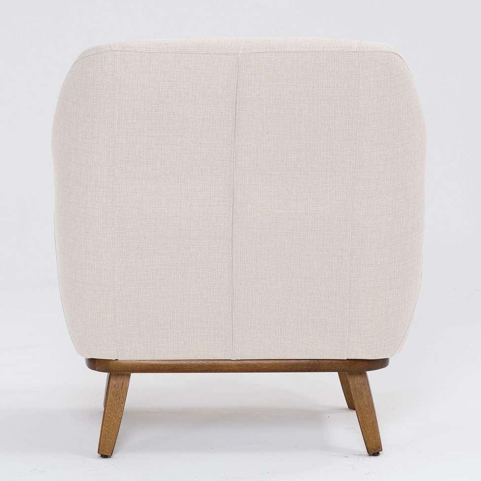 Poltrona Paloma Linho Pérola e Castanho - 6