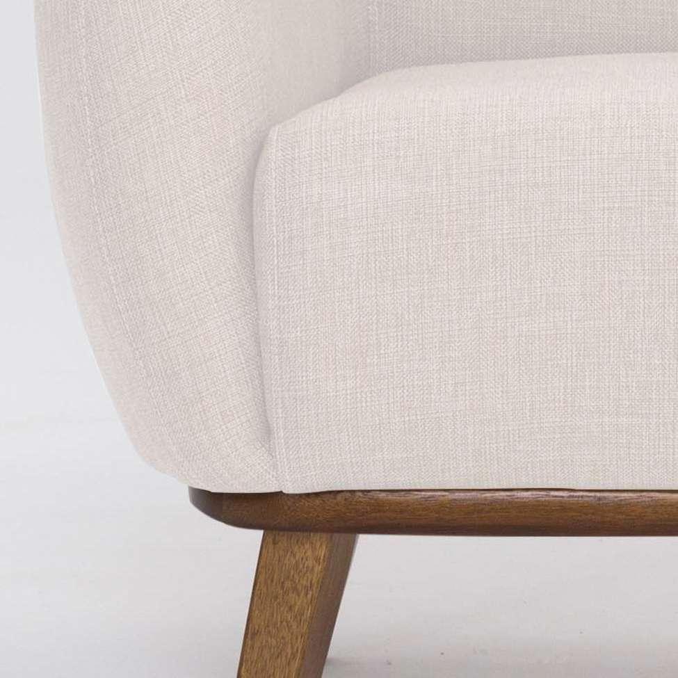 Poltrona Paloma Linho Pérola e Castanho - 7