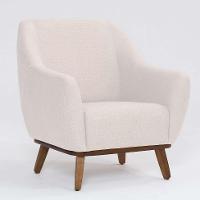 Poltrona Paloma Linho Pérola e Castanho - 1