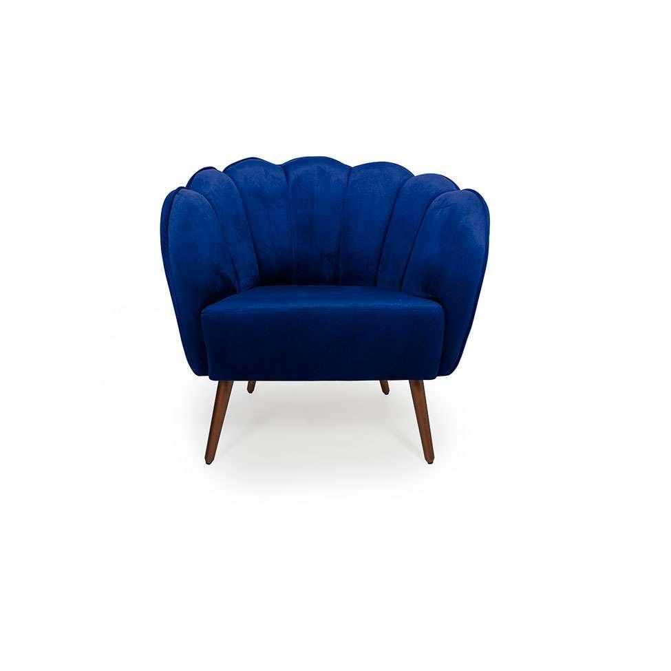 Poltrona Ariel Pé Palito Veludo Royal e Cobre - 2