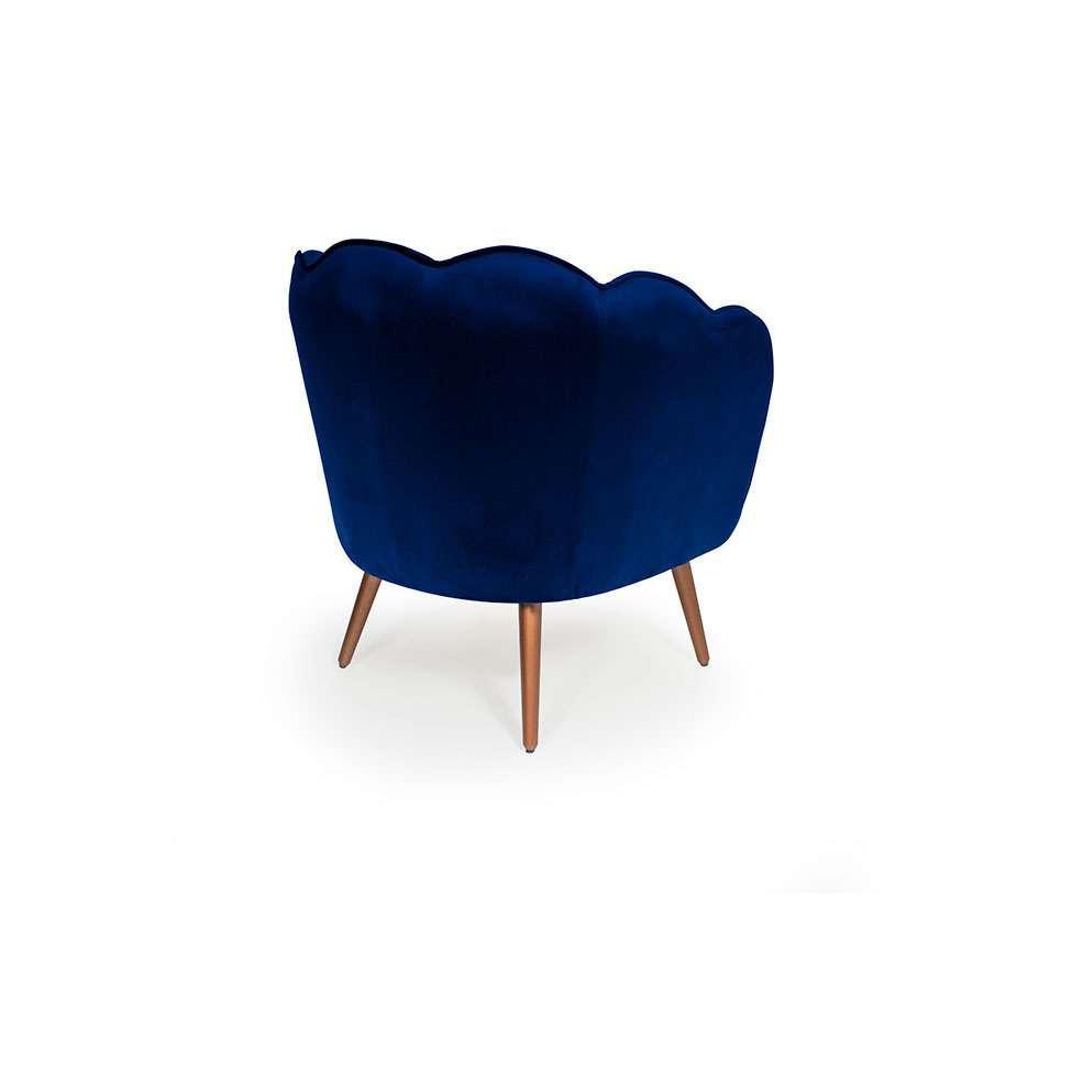Poltrona Ariel Pé Palito Veludo Royal e Cobre - 4