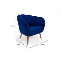 Poltrona Ariel Pé Palito Veludo Royal e Cobre - 3