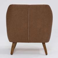 Poltrona Paloma Revestimento Sintético Terracota e Linho Pérola - 6