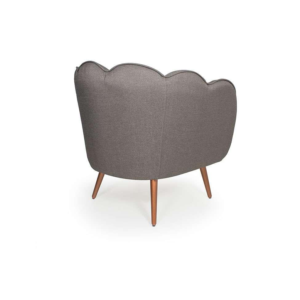 Poltrona Ariel Pé Palito Linho Fendi e Cobre - 4