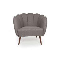 Poltrona Ariel Pé Palito Linho Fendi e Cobre - 2