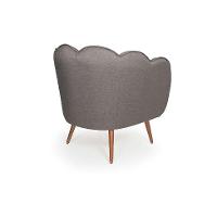 Poltrona Ariel Pé Palito Linho Fendi e Cobre