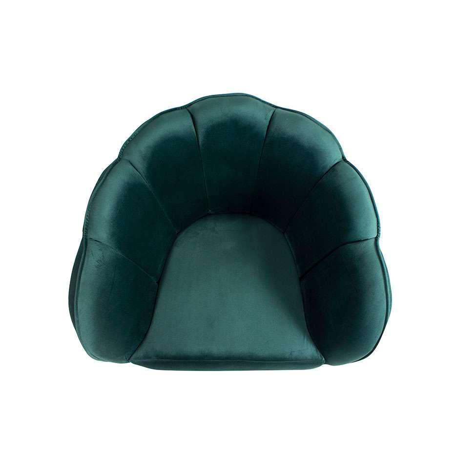 Poltrona Ariel Giratória Suede Esmeralda e Castanho - 6