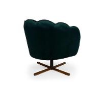 Poltrona Ariel Giratória Suede Esmeralda e Castanho - 5