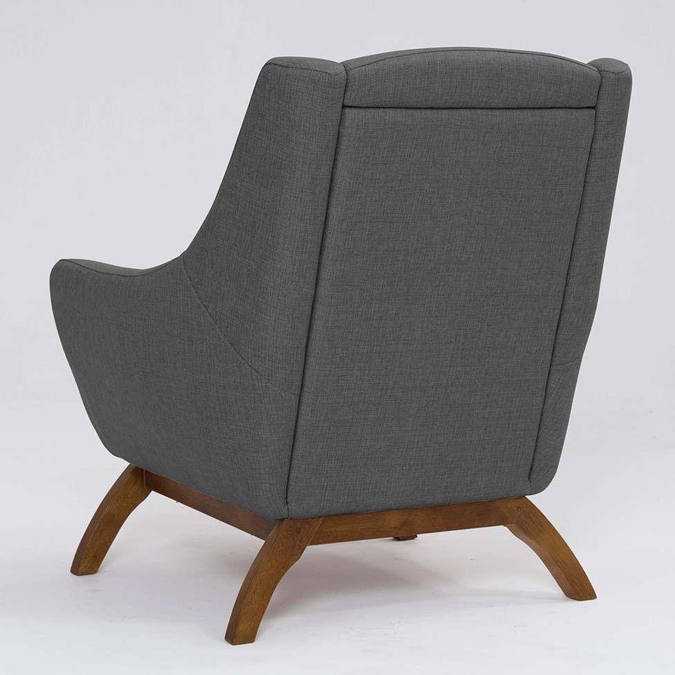 Poltrona Juliet Linho Mescla Chumbo e Madeira - 5