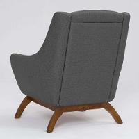 Poltrona Juliet Linho Mescla Chumbo e Madeira - 5