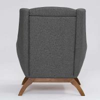 Poltrona Juliet Linho Mescla Chumbo e Madeira - 6