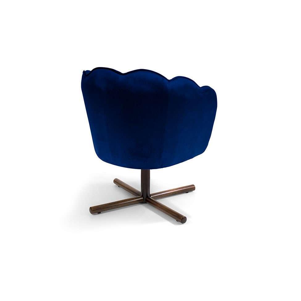 Poltrona Giratória Ariel Veludo Royal e Castanho - 4