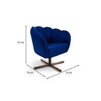 Poltrona Giratória Ariel Veludo Royal e Castanho - 3