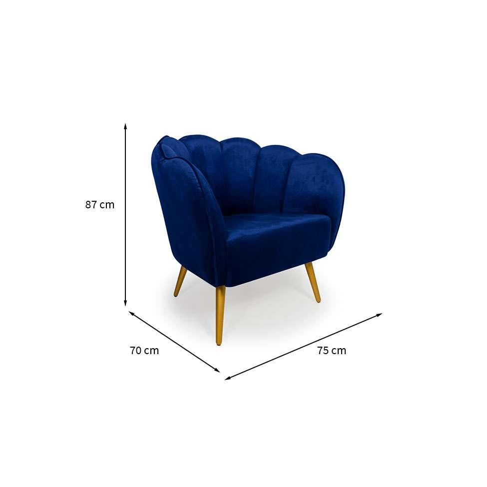 Poltrona Ariel Pé Palito Veludo Royal e Bronze - 3