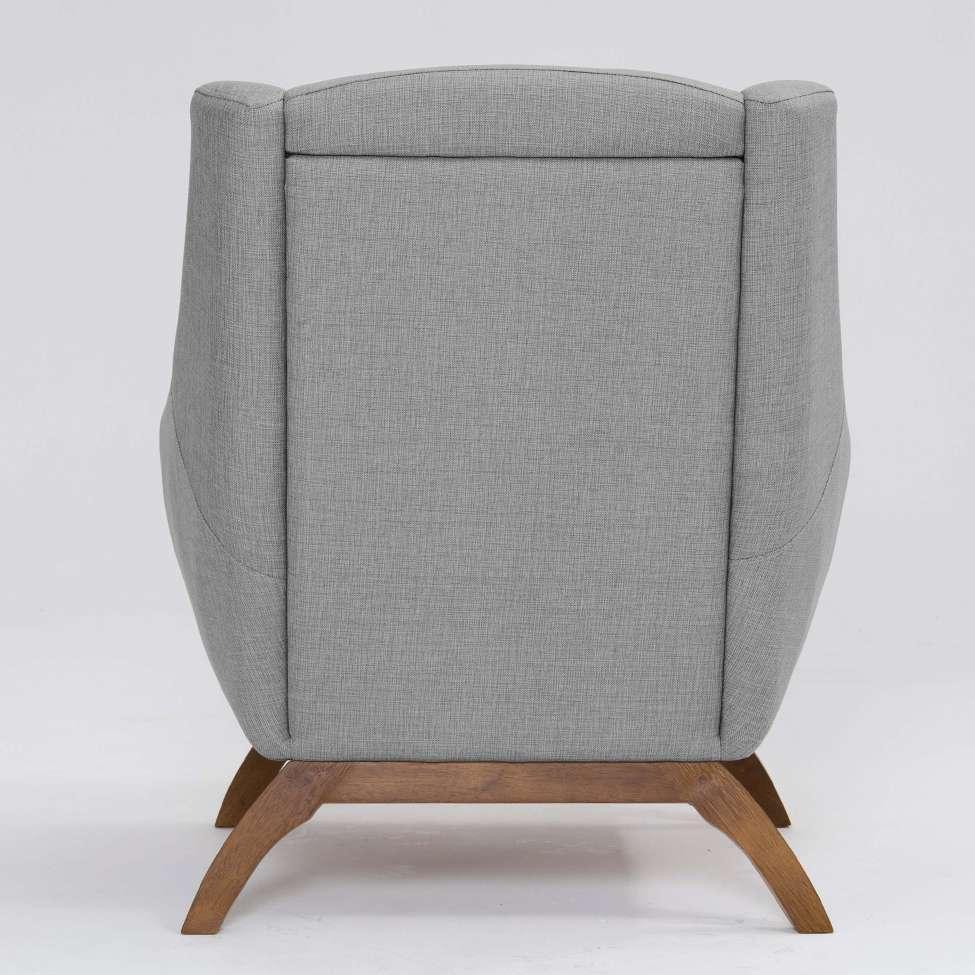 Poltrona Juliet Linho Mescla Elefante e Madeira - 6