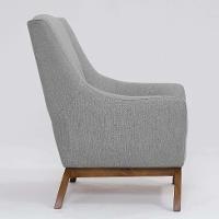 Poltrona Juliet Linho Mescla Elefante e Madeira