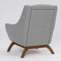 Poltrona Juliet Linho Mescla Elefante e Madeira - 5