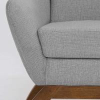 Poltrona Juliet Linho Mescla Elefante e Madeira - 7