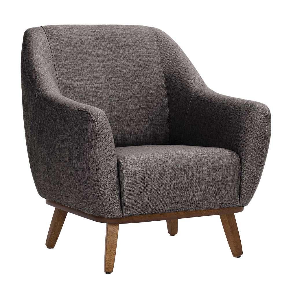 Poltrona Paloma Linho Mescla Marrom e Castanho - 1