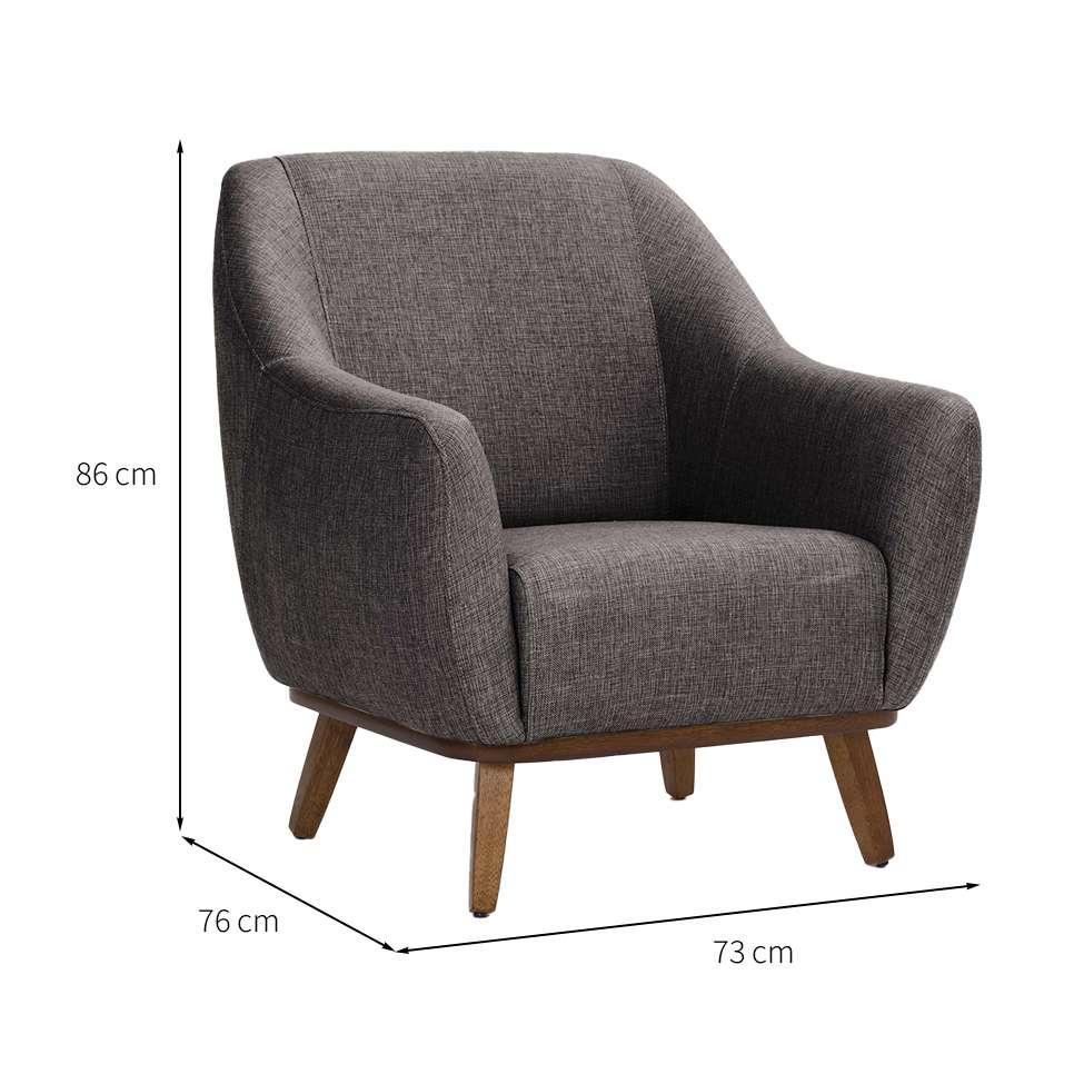 Poltrona Paloma Linho Mescla Marrom e Castanho - 3