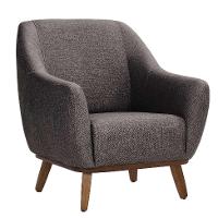 Poltrona Paloma Linho Mescla Marrom e Castanho - 1