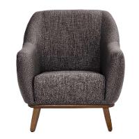 Poltrona Paloma Linho Mescla Marrom e Castanho - 2