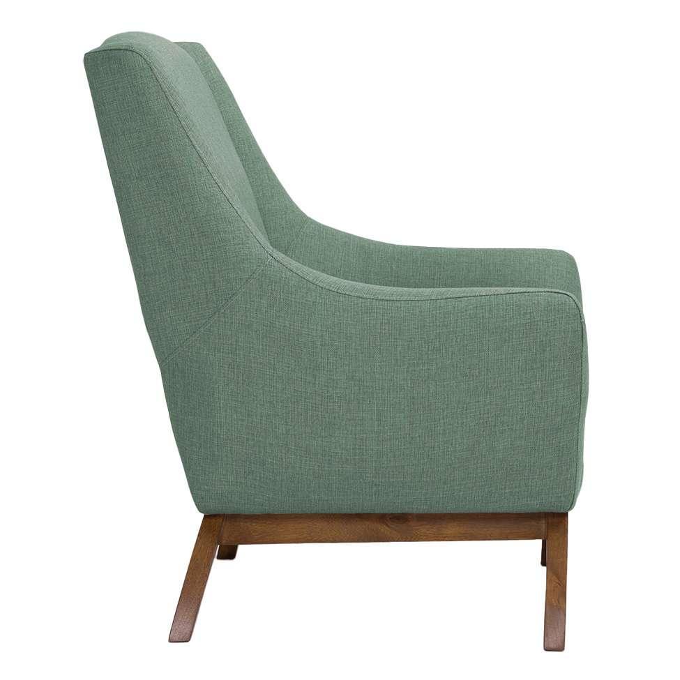 Poltrona Juliet Linho Mescla Verde Salvia e Madeira - 4