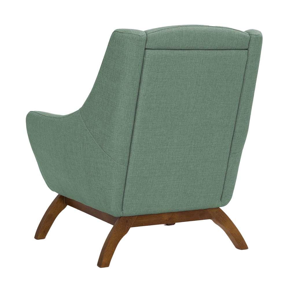 Poltrona Juliet Linho Mescla Verde Salvia e Madeira - 5