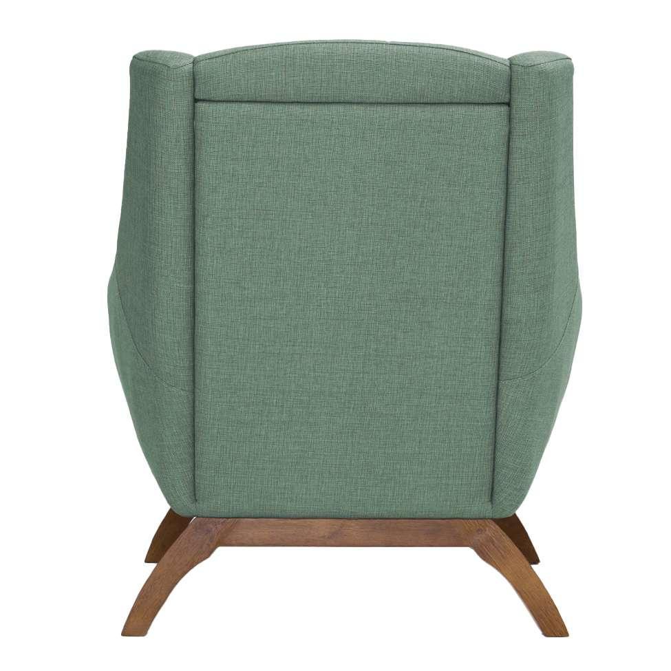 Poltrona Juliet Linho Mescla Verde Salvia e Madeira - 6