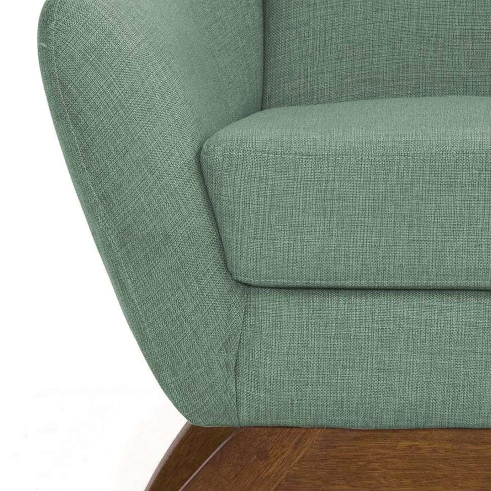 Poltrona Juliet Linho Mescla Verde Salvia e Madeira - 7