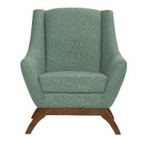 Poltrona Juliet Linho Mescla Verde Salvia e Madeira - 2