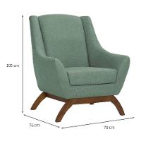 Poltrona Juliet Linho Mescla Verde Salvia e Madeira - 3