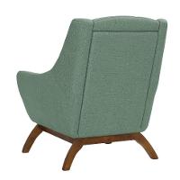 Poltrona Juliet Linho Mescla Verde Salvia e Madeira - 5