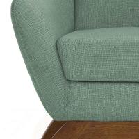 Poltrona Juliet Linho Mescla Verde Salvia e Madeira - 7
