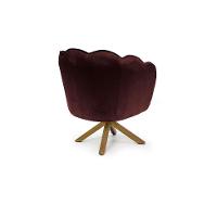 Poltrona Ariel Giratória Veludo Malbec e Madeira