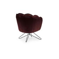 Poltrona Ariel Base Aço Veludo Malbec e Preta