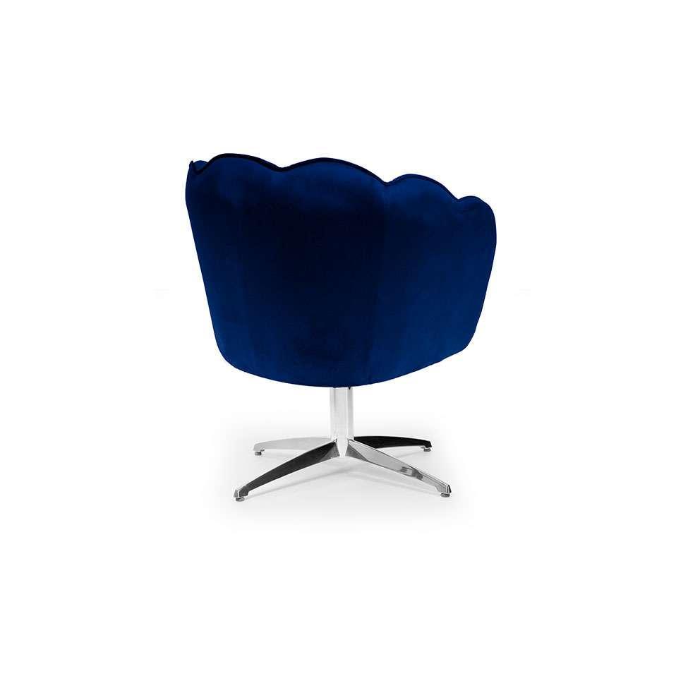 Poltrona Giratória Ariel Veludo Royal e Cromada - 4