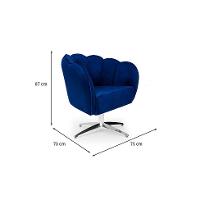 Poltrona Giratória Ariel Veludo Royal e Cromada - 3