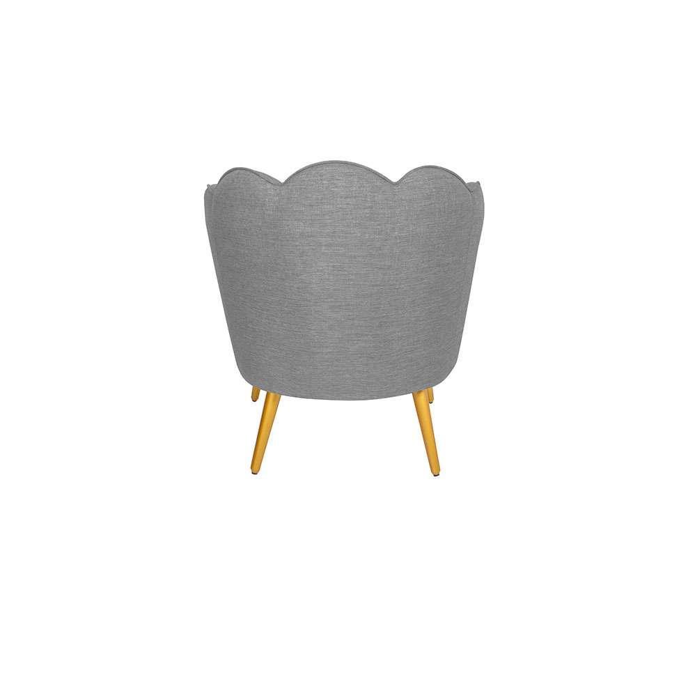 Poltrona Ariel Pé Palito Linho Mescla Cinza e Bronze - 6