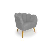 Poltrona Ariel Pé Palito Linho Mescla Cinza e Bronze - 1