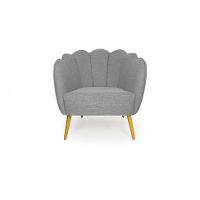 Poltrona Ariel Pé Palito Linho Mescla Cinza e Bronze - 2