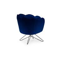Poltrona Ariel Base Aço Veludo Royal e Preta
