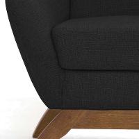 Poltrona Juliet Linho Preta e Madeira - 8