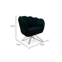 Poltrona Ariel Base Aço Suede Esmeralda e Preta - 3