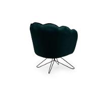 Poltrona Ariel Base Aço Suede Esmeralda e Preta