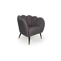 Poltrona Ariel Pé Palito Linho Mescla Marrom e Preta - 1