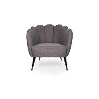 Poltrona Ariel Pé Palito Linho Mescla Marrom e Preta - 2