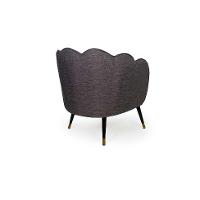 Poltrona Ariel Pé Palito Linho Mescla Marrom e Preta - 5