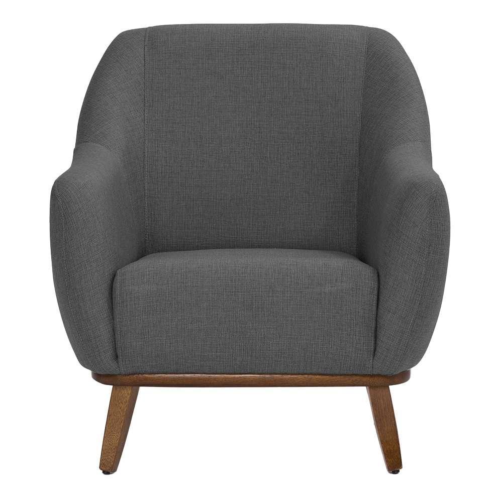 Poltrona Paloma Linho Mescla Chumbo e Castanho - 2