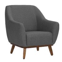 Poltrona Paloma Linho Mescla Chumbo e Castanho - 1